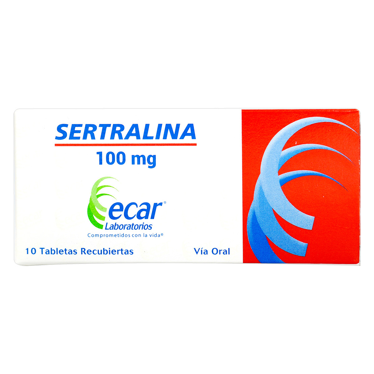 Sertralina 100 mg - 10 tabletas REC ECA