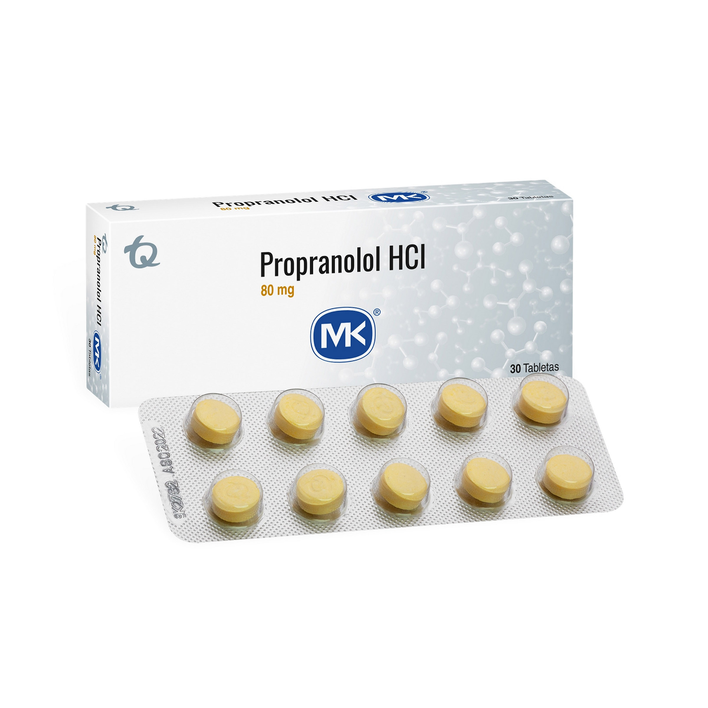 Propranolol HCl 80 mg – 30 comprimidos (Tecnoquímicas)