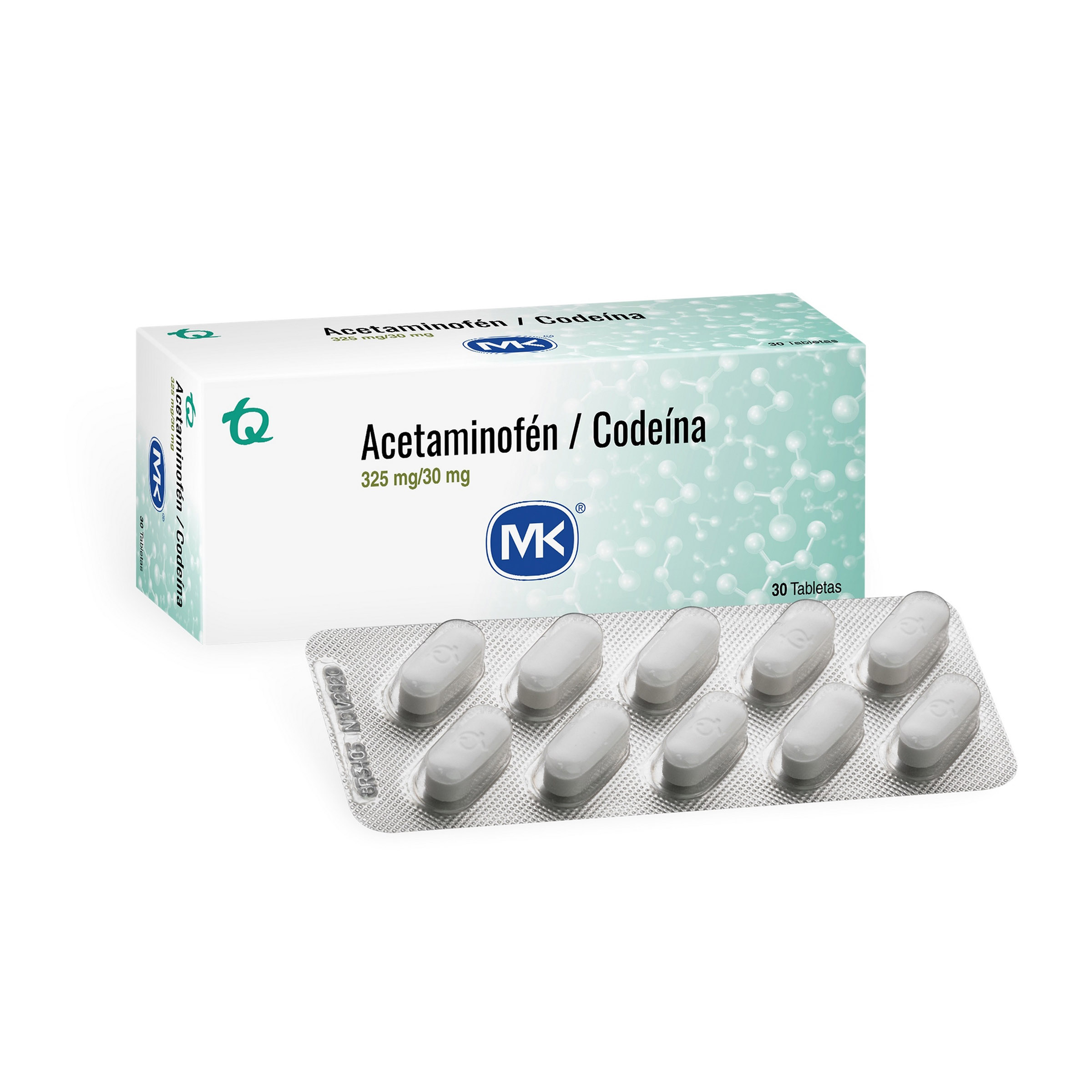Acetaminofén + Codeína 325/30 mg – 30 tabletas | TECNOQUÍMICAS S.A.