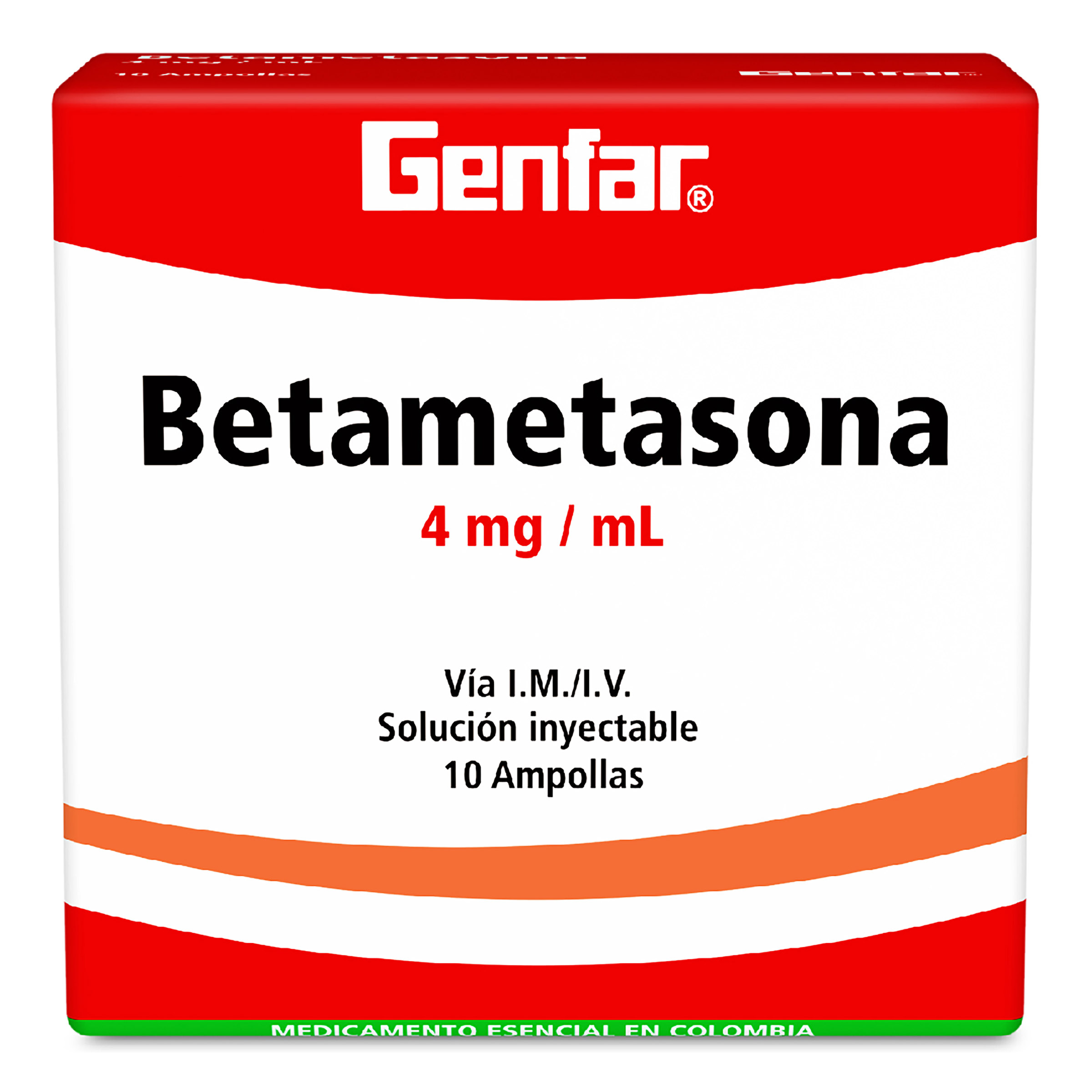 Betametasona 4 mg/mL, 10 ampollas GF