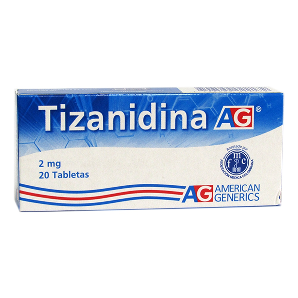 Tizanidina 2 mg - 20 tabletas