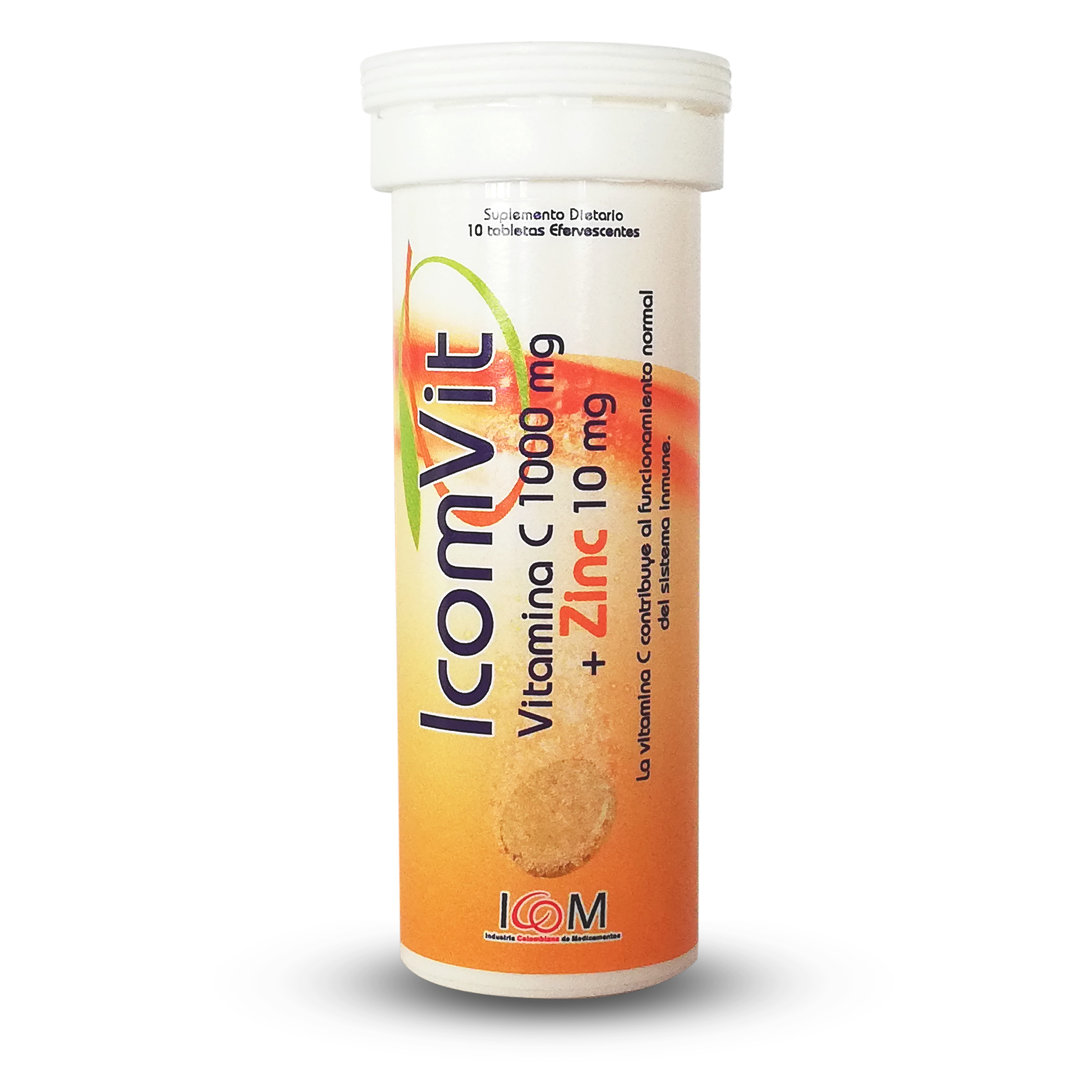 ICOMVIT Naranja 10 tabletas efervescentes – Vitamina C + Zinc