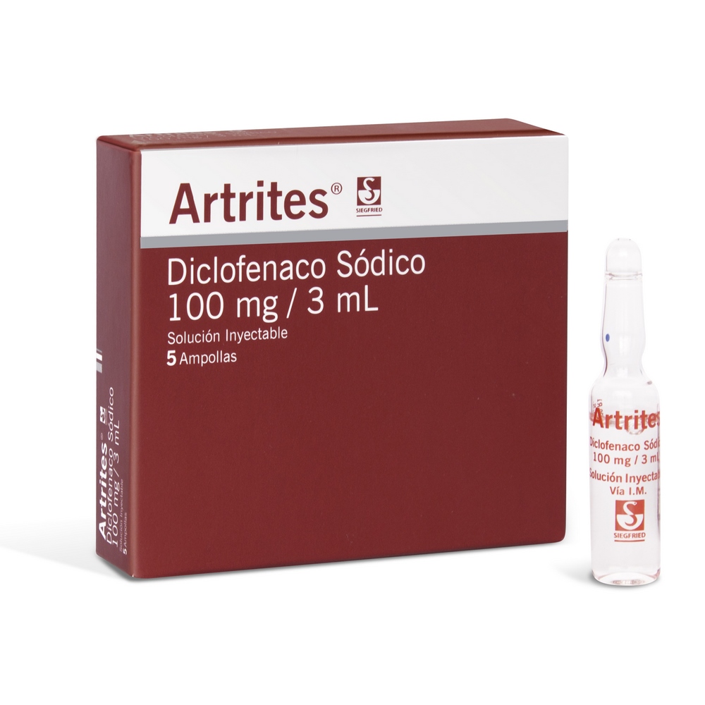 Artrites Diclofenaco sodico 100 mg – 5 Ampollas