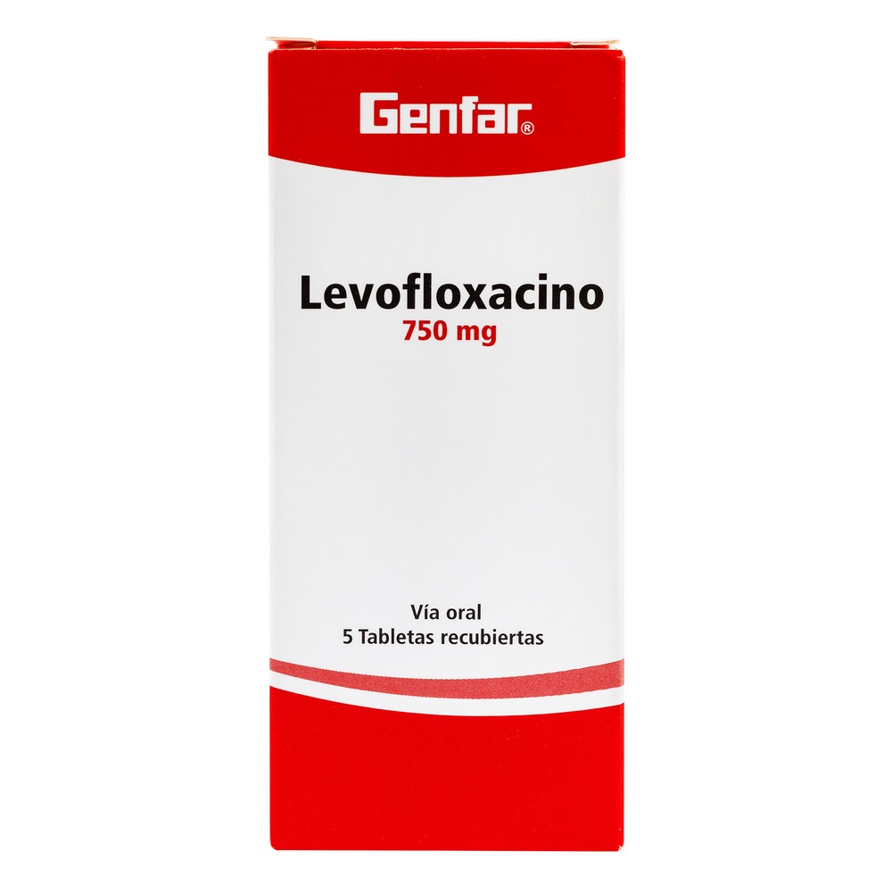 Levofloxacino 750 mg - 5 tabletas GF(3%+)