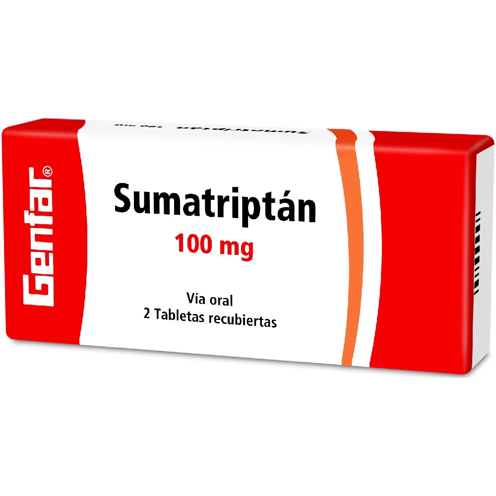 Sumatriptán 100 mg – 2 tabletas (Genfar)