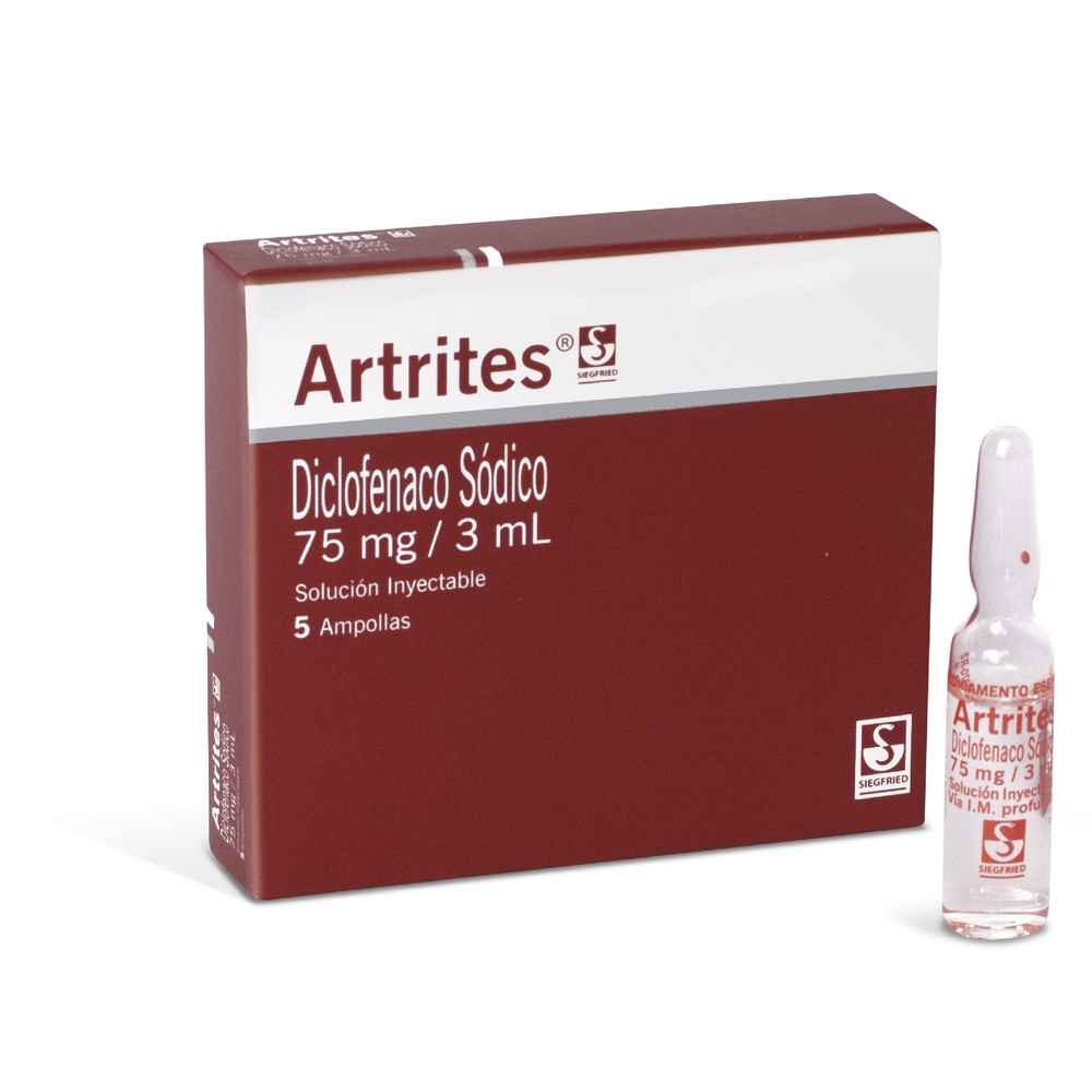 Artrites Diclofenaco sodico 75 mg/3 mL – 5 ampollas